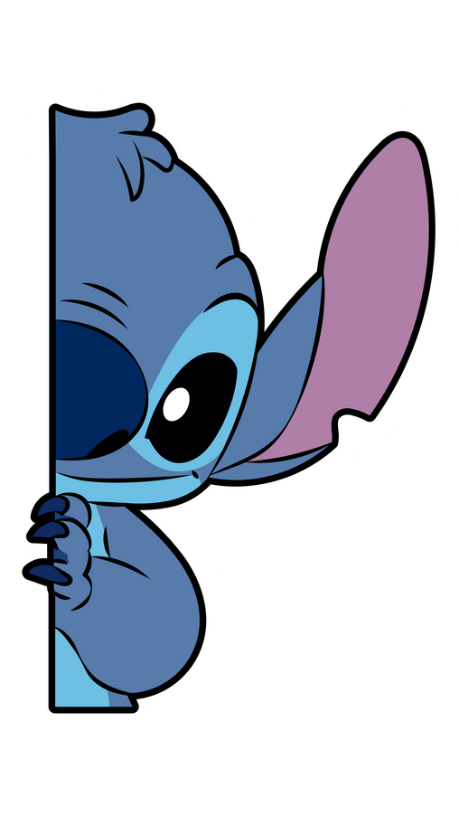 Desenhos do Stitch: Stitch fofo espiando para desenhar