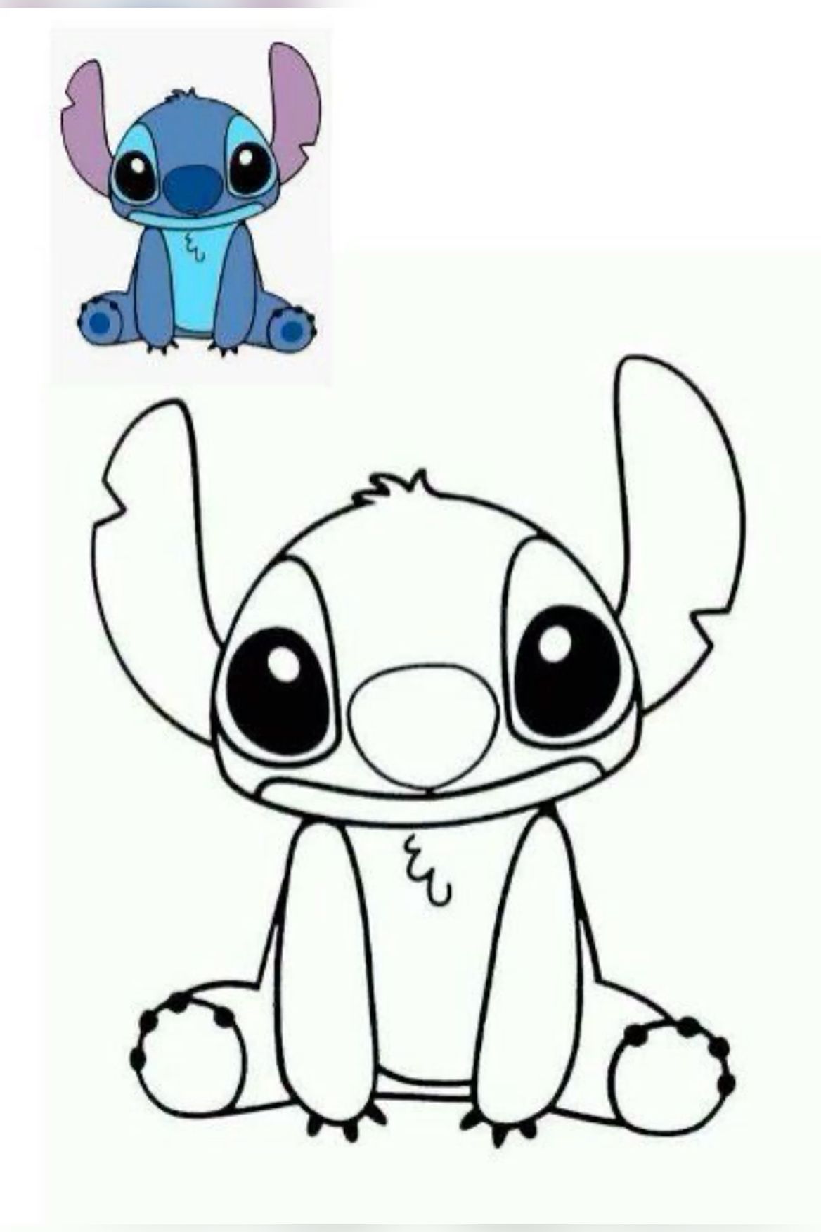 Desenhos do Stitch: Stitch sentado e fofinho para desenhar