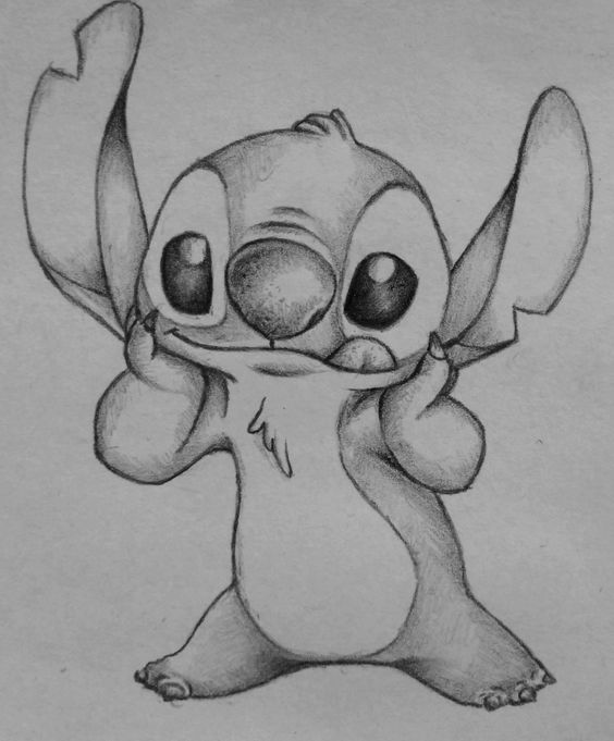 Desenhos do Stitch: Stitch fofo fazendo careta para desenhar