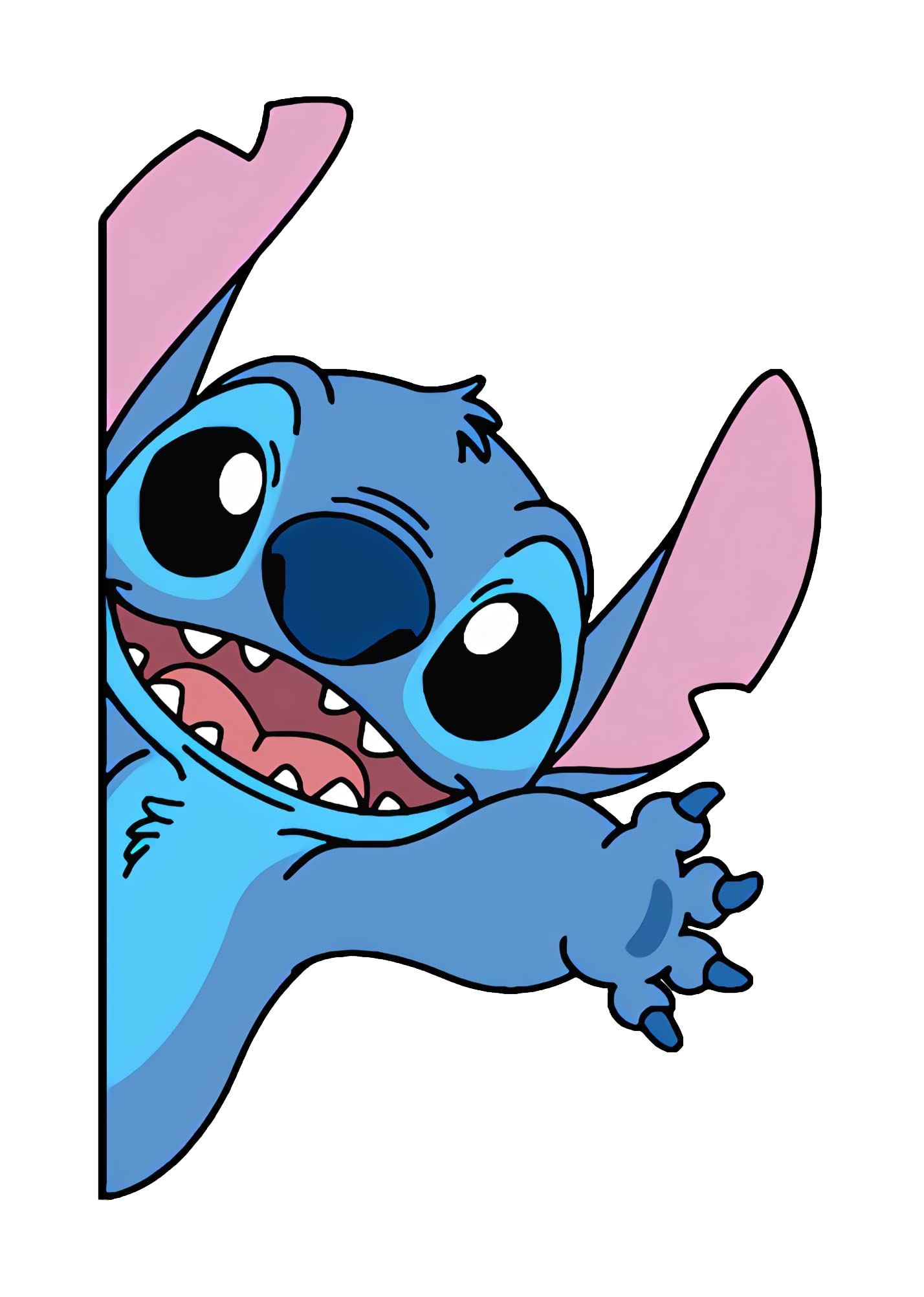 Desenhos do Stitch: Stitch sorrindo e acenando para desenhar