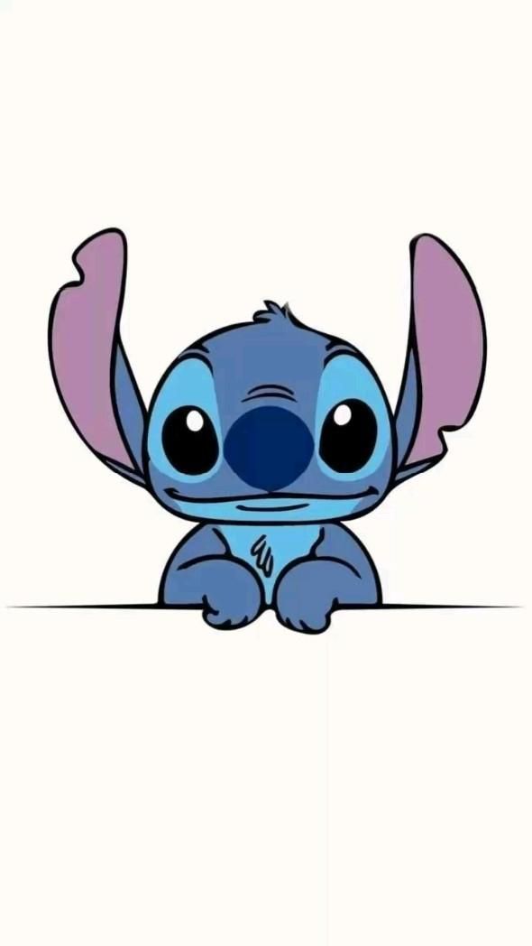 Desenhos do Stitch: Stitch simpático com as mãos na mesa