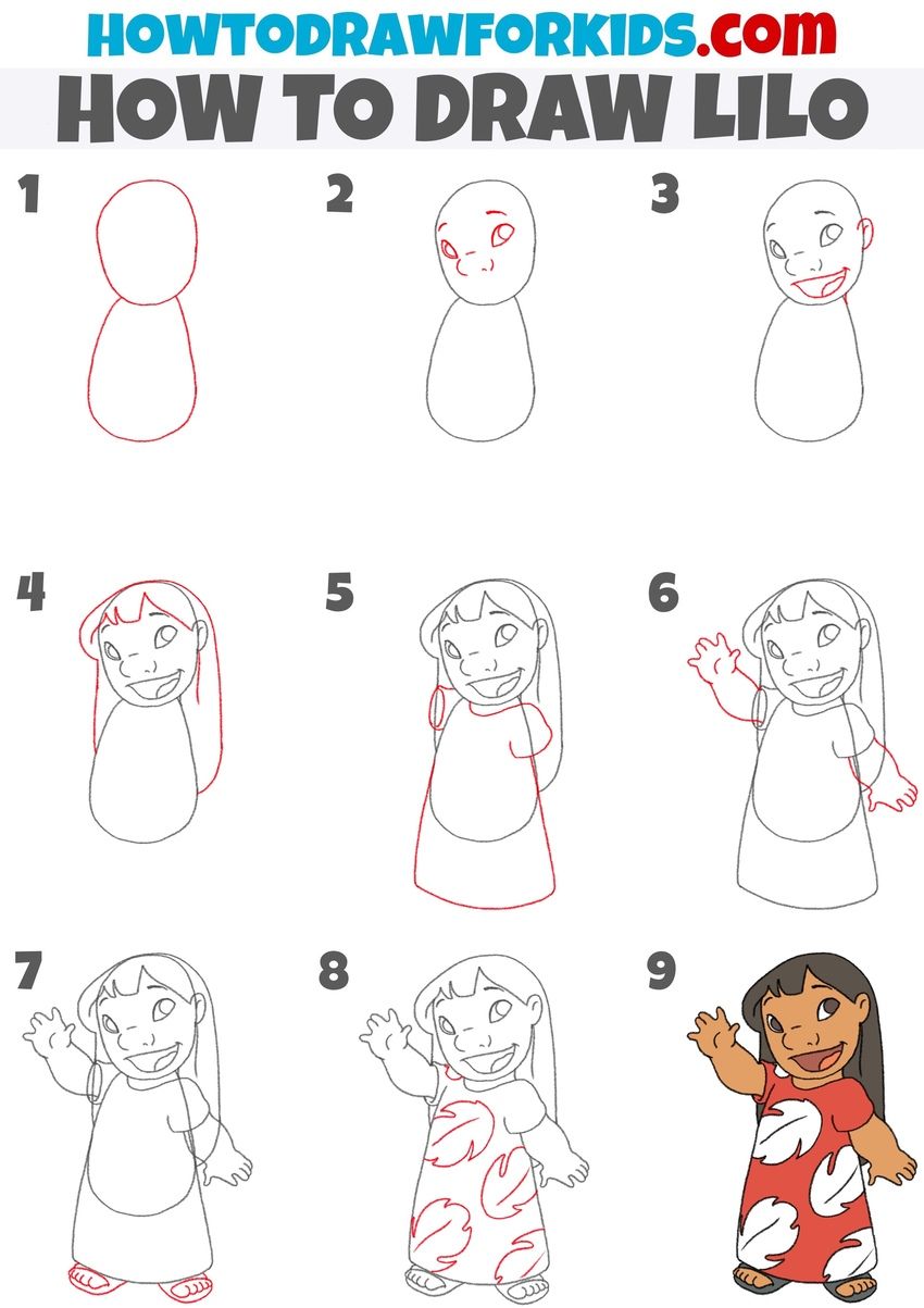 Desenhos do Stitch: Lilo fofa acenando para desenhar
