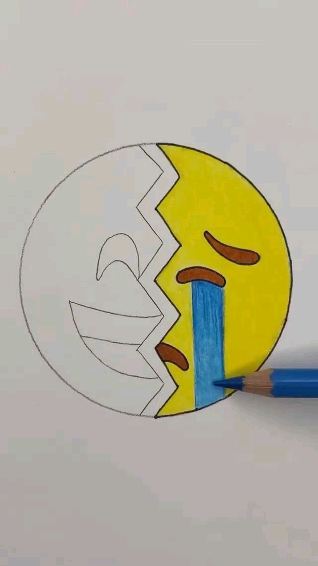 Desenho Fácil para Desenhar de ovo quebrado com lágrimas