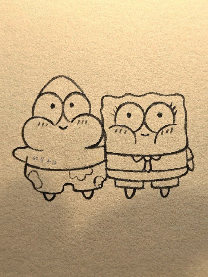 Desenho Fácil para Desenhar de Bob Esponja e Patrick