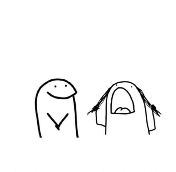 Desenho Fácil para Desenhar: Dois personagens simples felizes