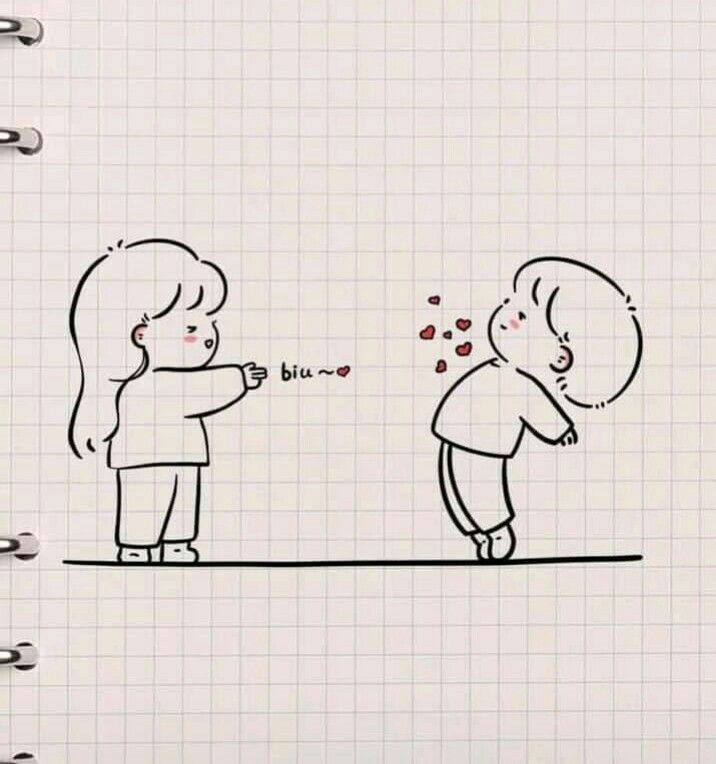 Desenho Fácil para Desenhar: Crianças trocando carinho