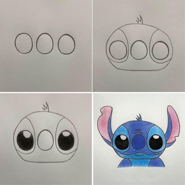 Desenho Fácil para Desenhar do Stitch em Passo a Passo