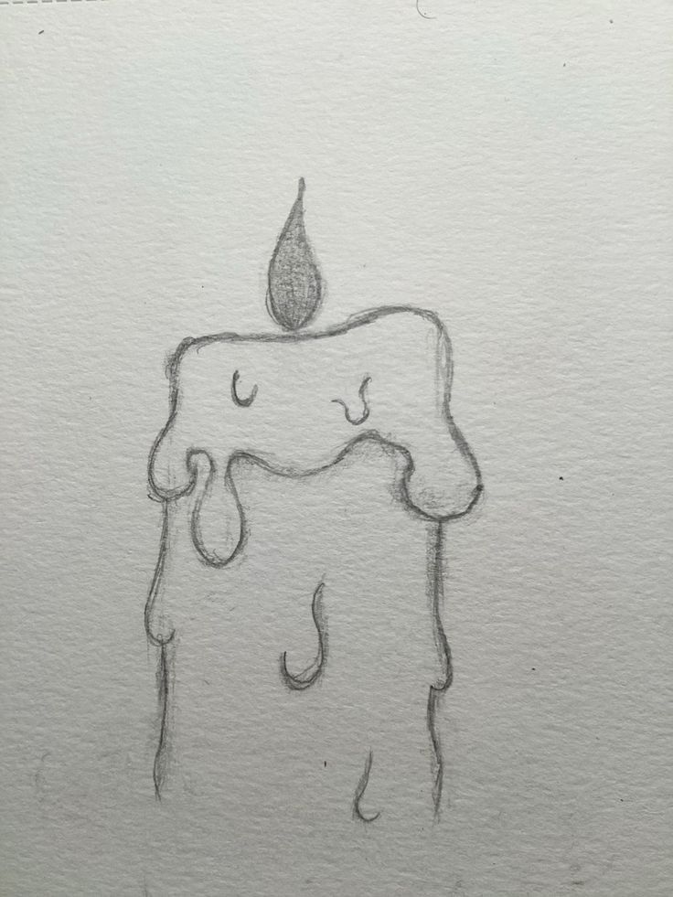 Desenho Fácil para Desenhar de uma vela derretida