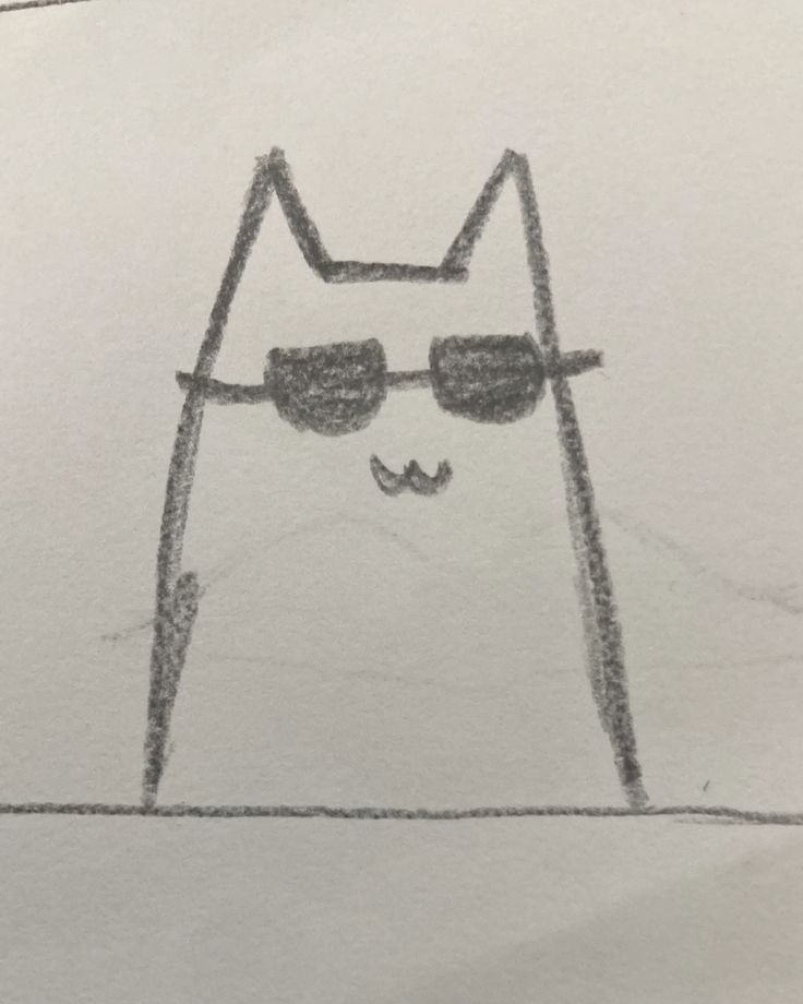 Desenho Fácil para Desenhar gato estilizado com óculos escuros