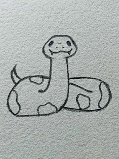 Desenho Fácil para Desenhar: cobra sorridente com manchas