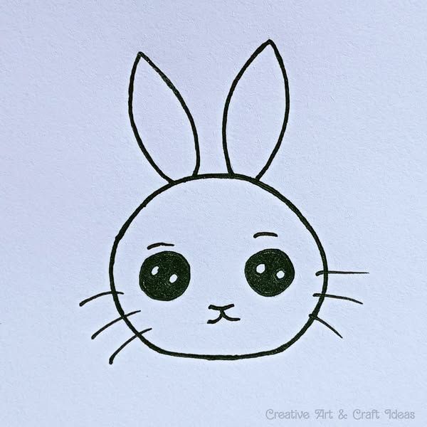 Desenho Fácil para Desenhar coelhinho fofo com olhos grandes