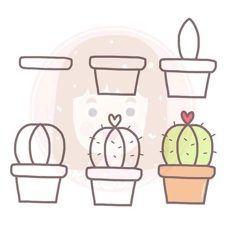 Desenho Fácil para Desenhar etapas de um cacto fofo