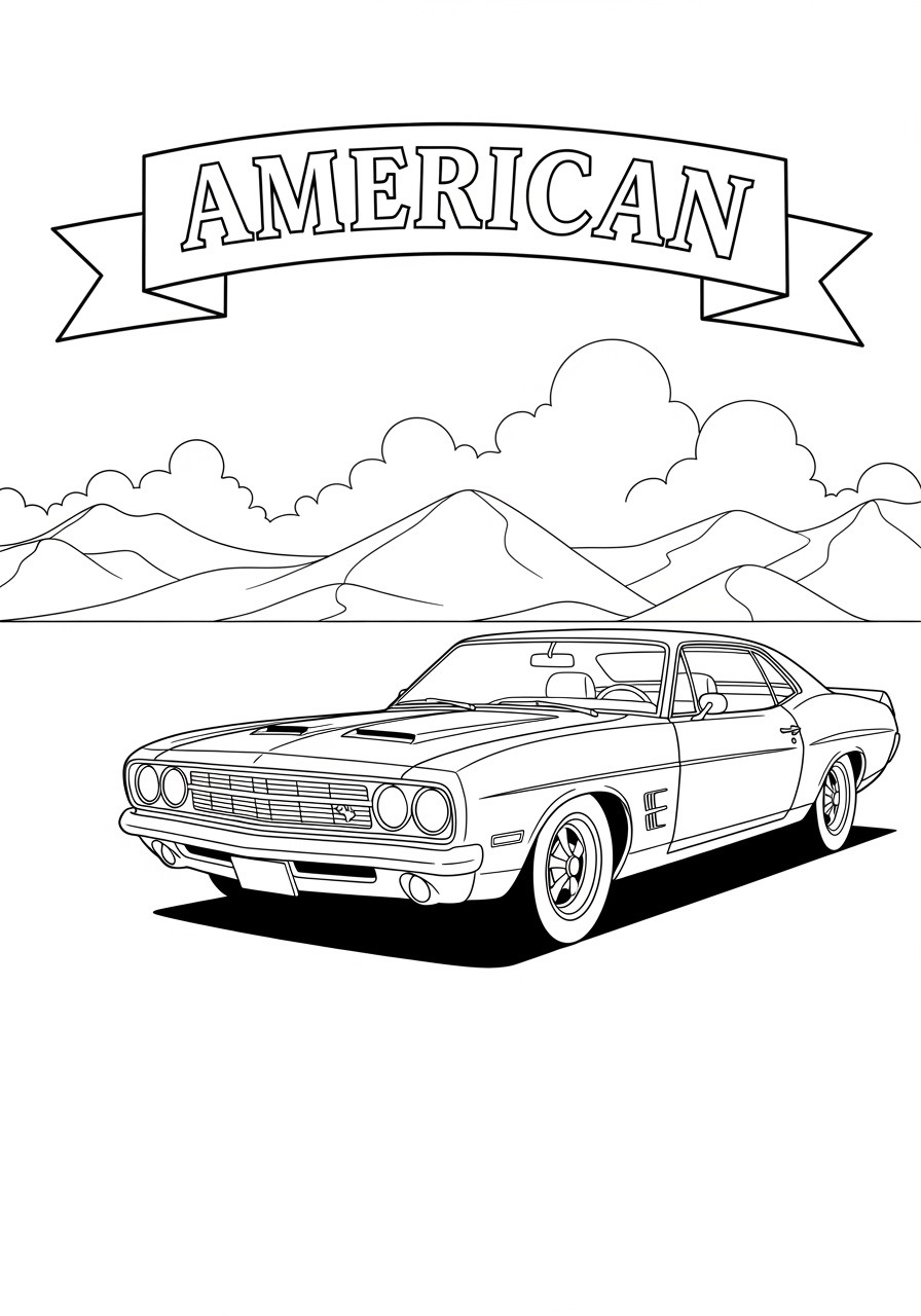 Desenho para Colorir para Adultos de um carro esportivo