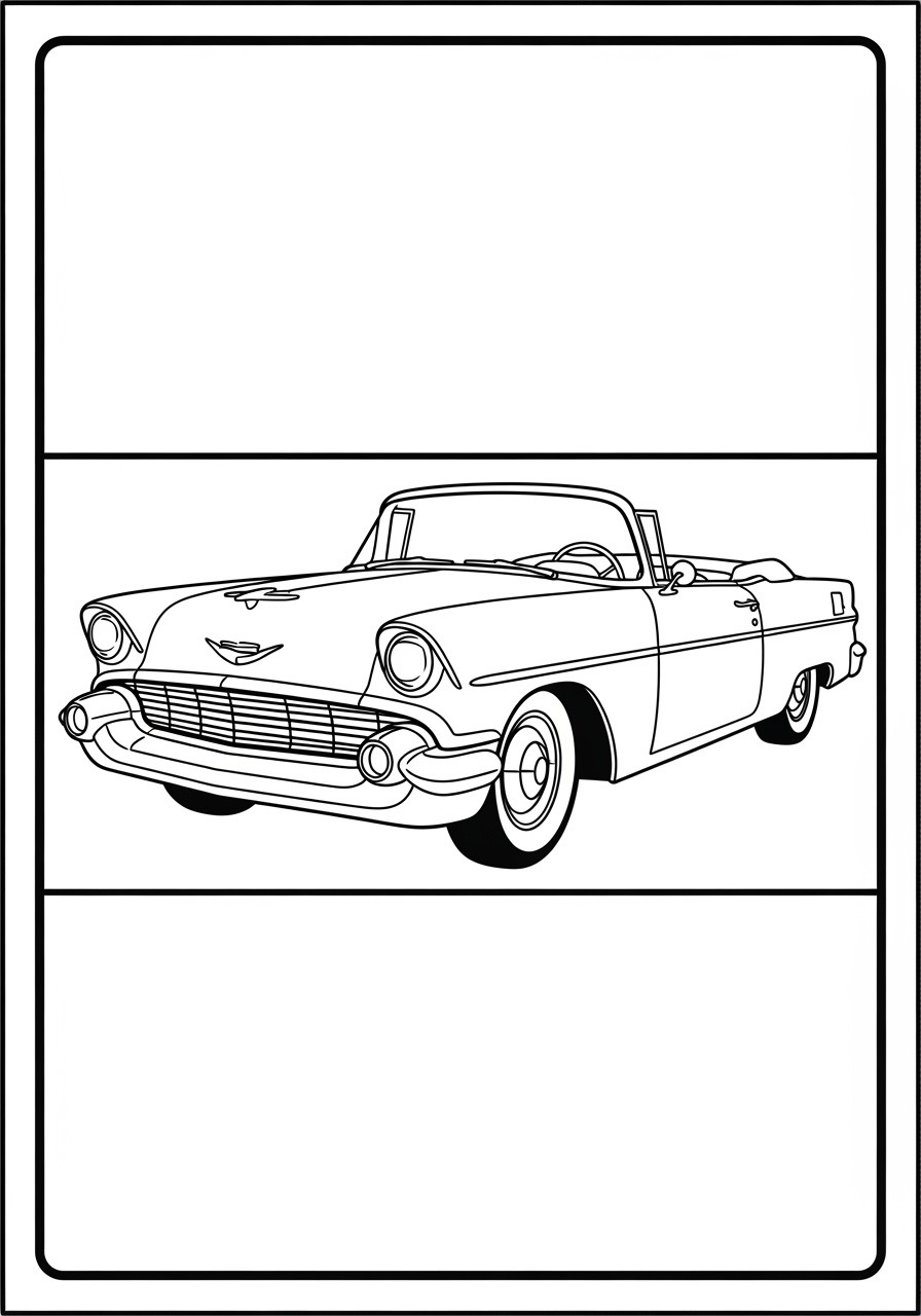 Desenho para Colorir para Adultos de um carro conversível