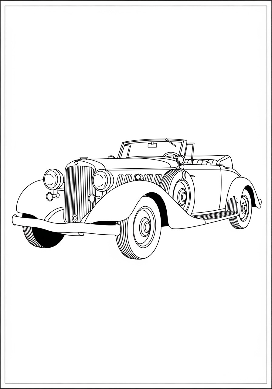 Desenho para Colorir para Adultos de um carro clássico