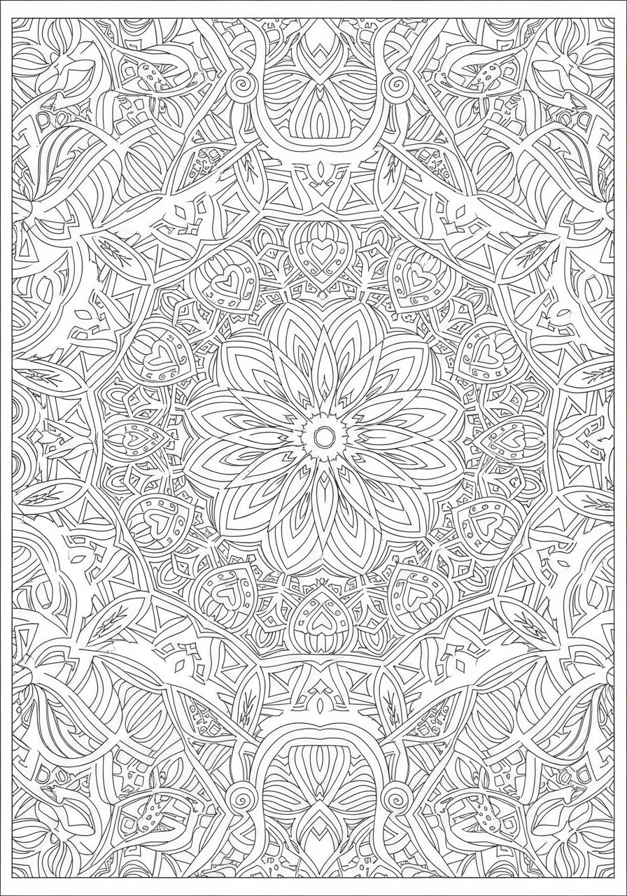 Desenho para Colorir para Adultos de mandala detalhada