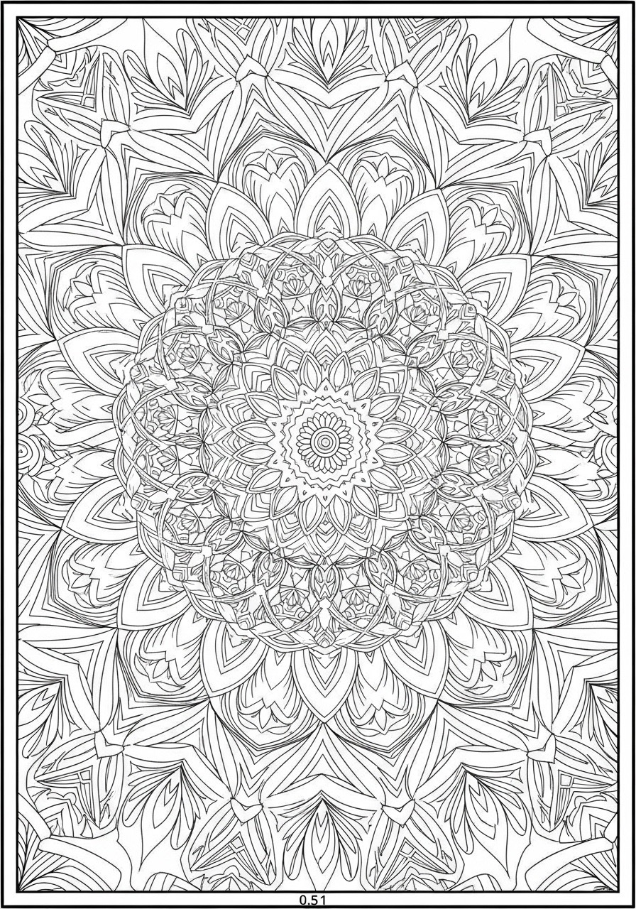 Desenho para Colorir para Adultos de um mandala complexa