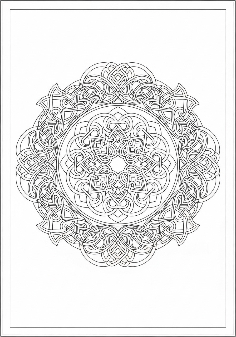 Desenho para Colorir para Adultos de um padrão detalhado