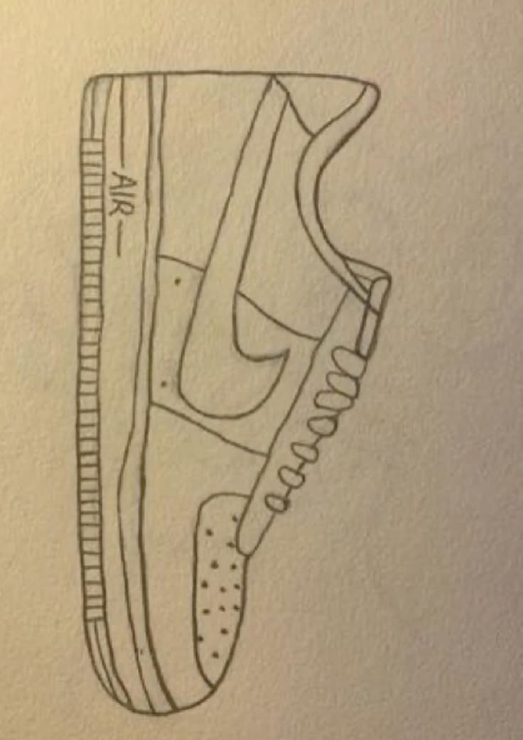 Desenho de Cria: Tênis estilizado para desenhar a lápis