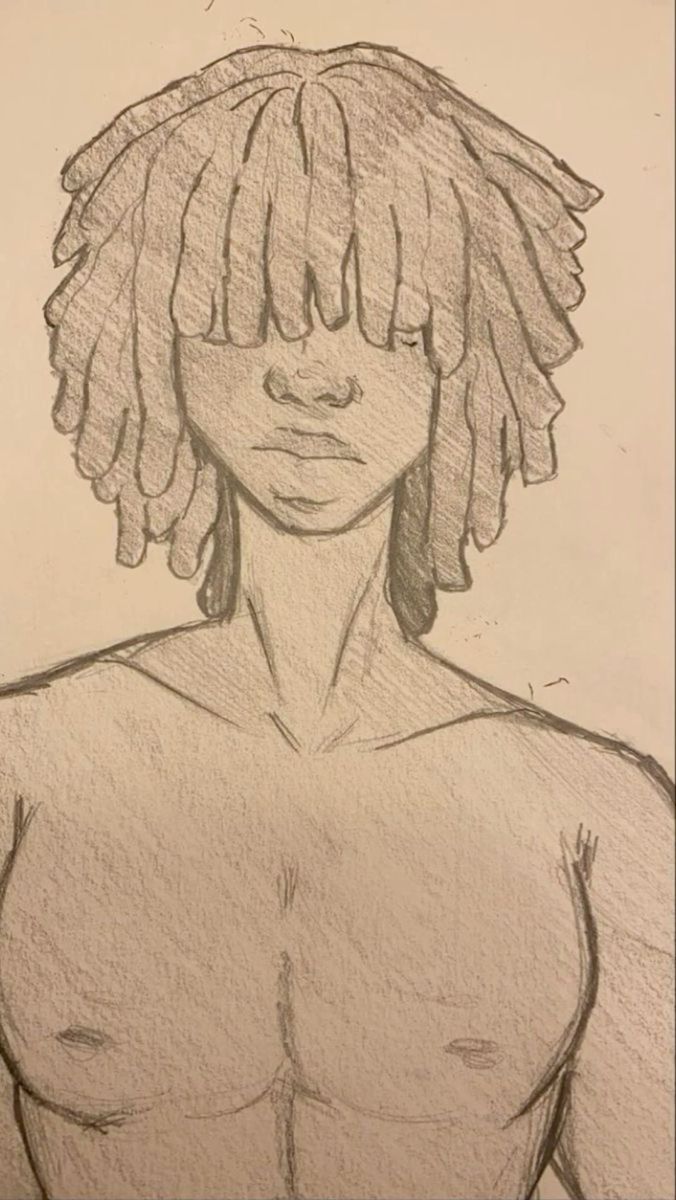 Desenho de Cria: Retrato de jovem com dreads para desenhar