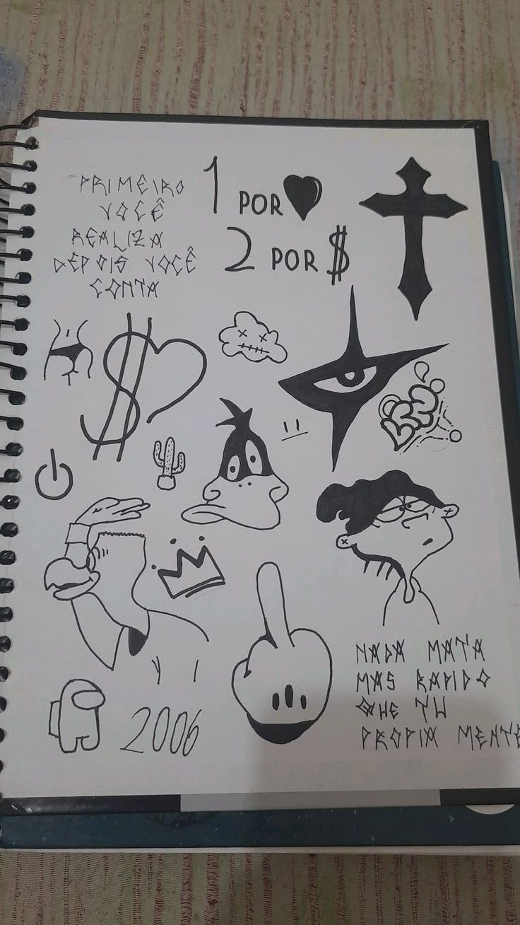 Desenhos de Cria: ícones e símbolos para desenhar no caderno