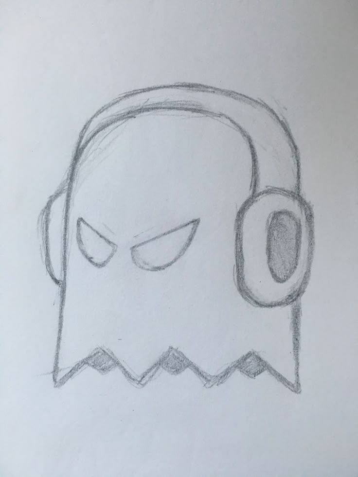 Desenhos de Cria: Fantasma de fone para desenhar fácil