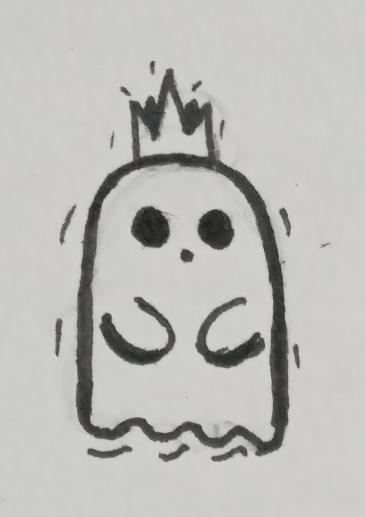 Desenho de Cria: Fantasma com coroa para desenhar