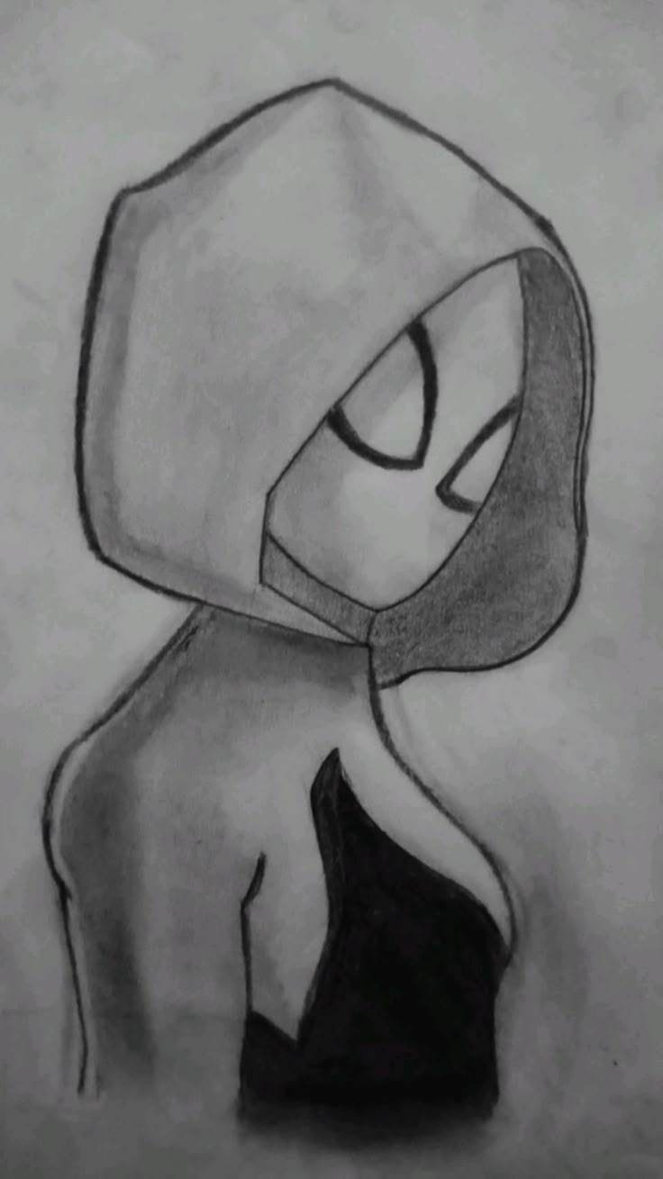 Desenho de Cria: Personagem com capuz para desenhar