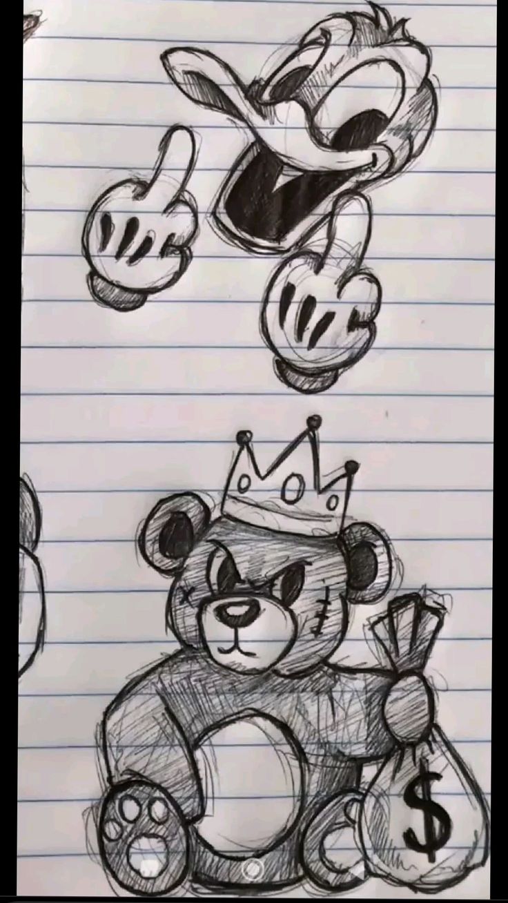 Desenhos de Cria: Patos e Urso Rei para desenhar