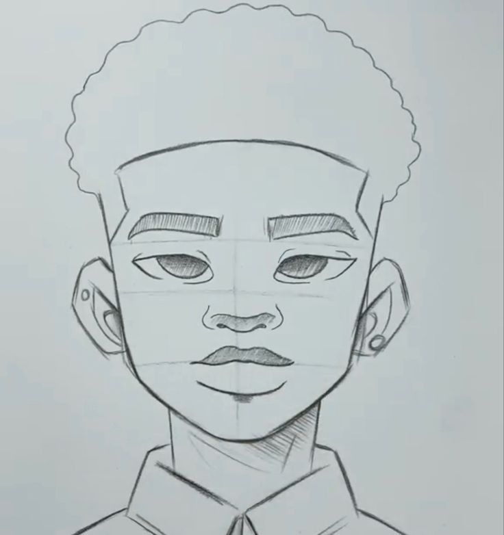 Desenho de Cria: rosto de menino simples para desenhar