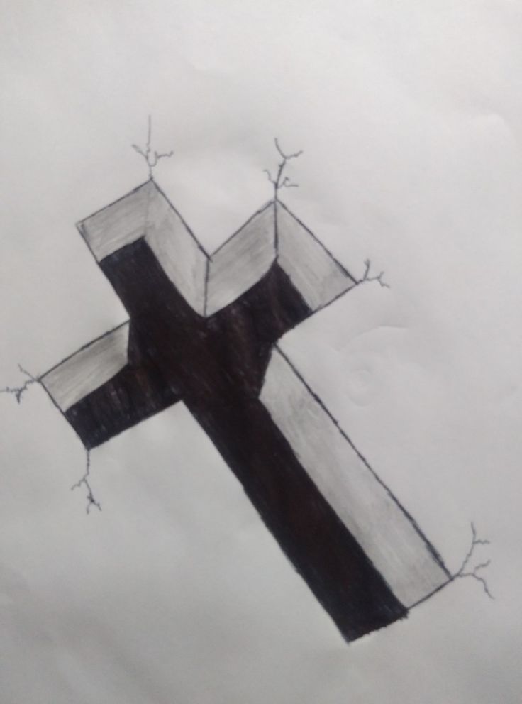 Desenho de Cria: Cruz tridimensional para desenhar fácil