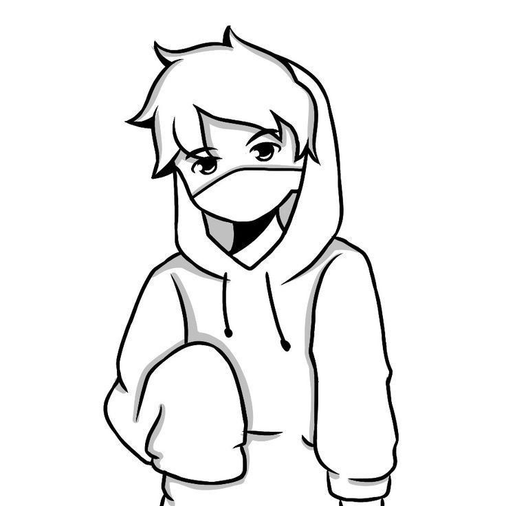 Desenho de Cria: Jovem com moletom para desenhar