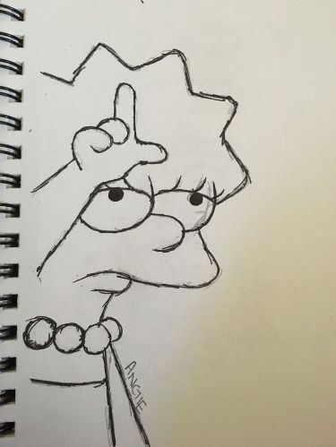 Desenhos de Cria: Lisa Simpson triste para desenhar fácil