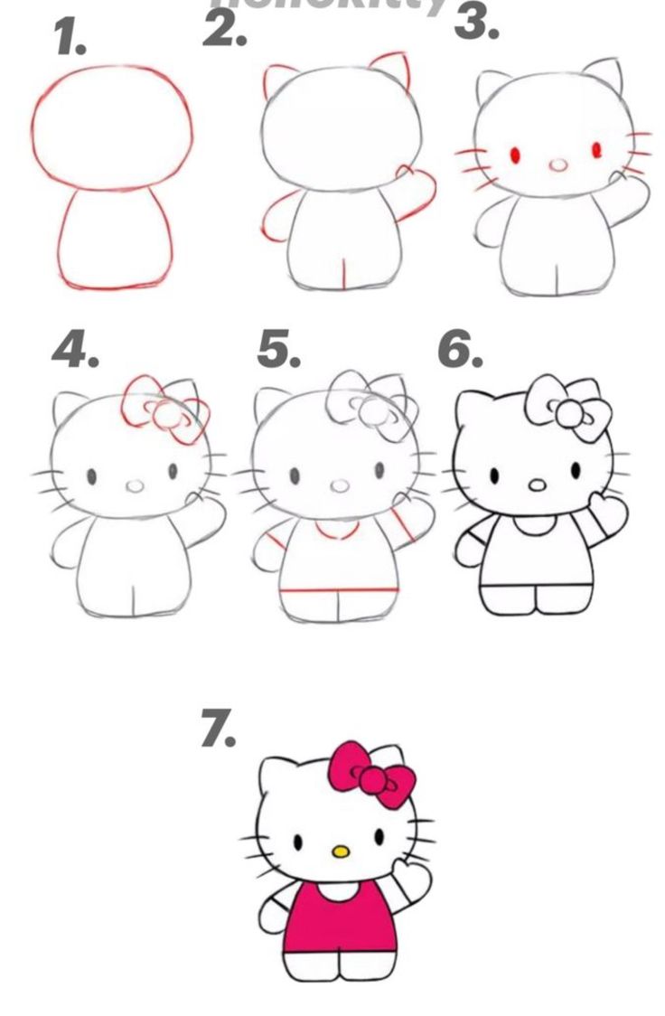 Desenho para Desenhar Passo a Passo Hello Kitty