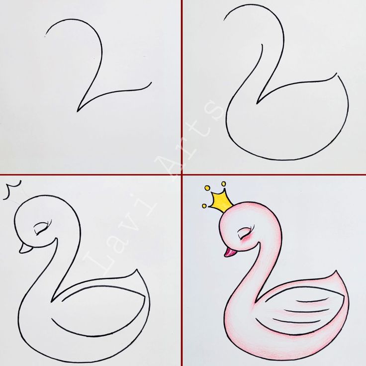 Desenho para Desenhar Passo a Passo: Pato com coroa rosa