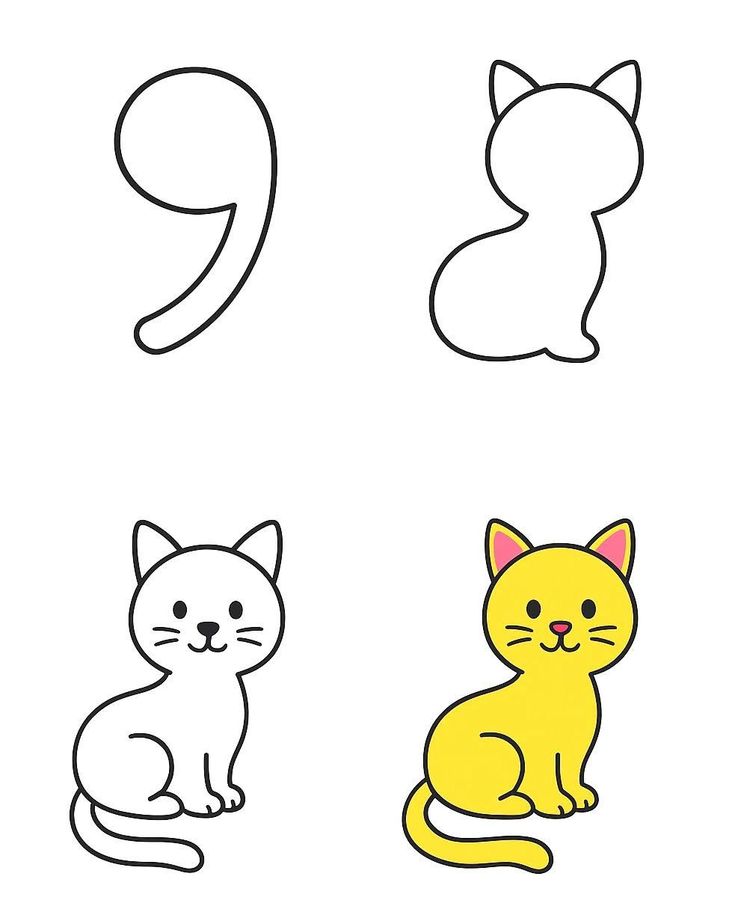 Desenho para Desenhar Passo a Passo: gato fofinho passo a passo