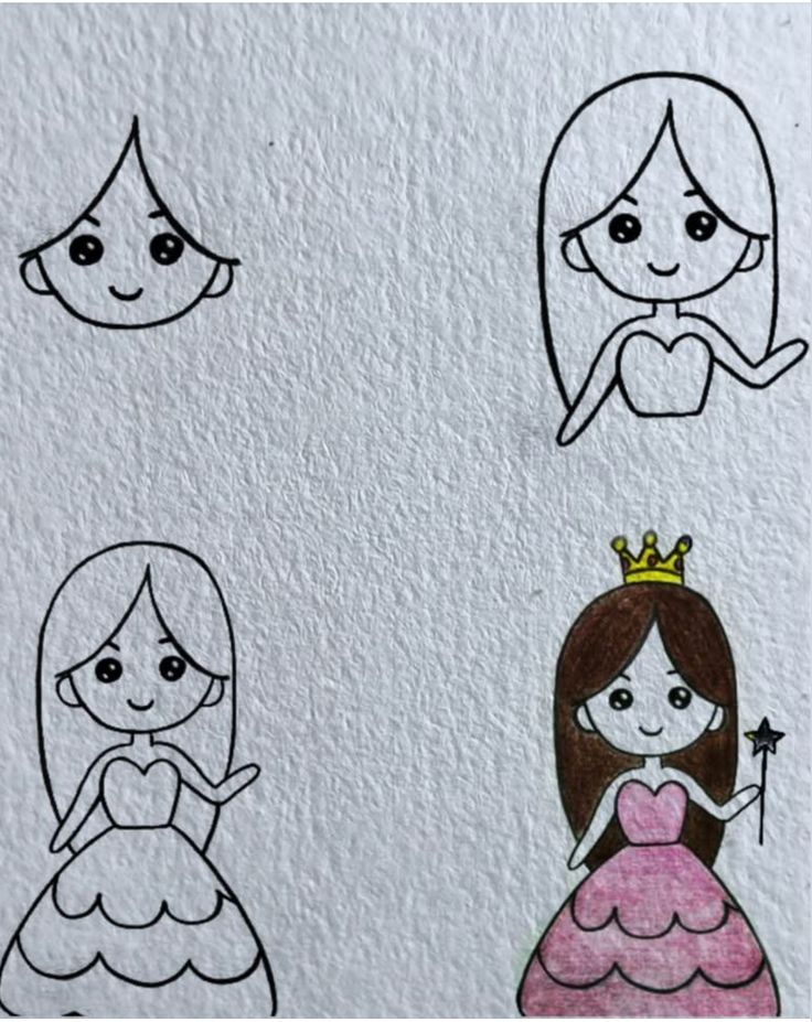 Desenho para Desenhar Passo a Passo de princesa em etapas