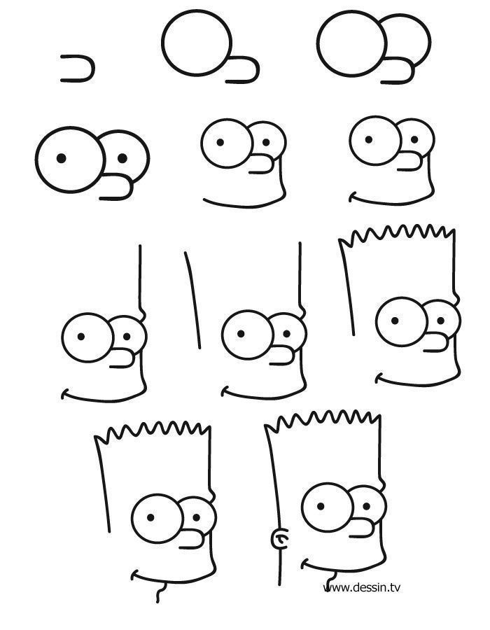 Desenho para Desenhar Passo a Passo Bart Simpson