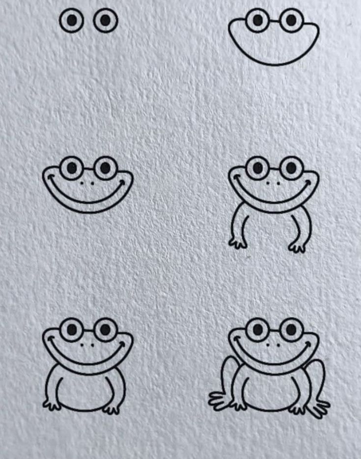 Desenho para Desenhar Passo a Passo: Sapo feliz com olhos grandes