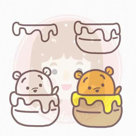 Desenho para Desenhar Passo a Passo Ursos com mel