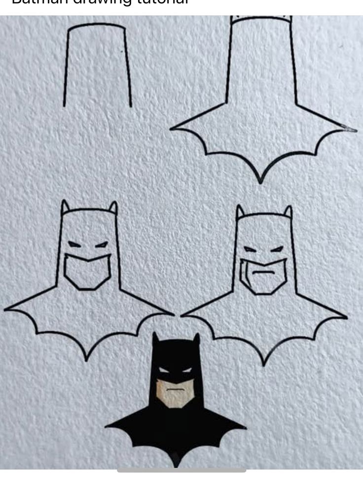 Desenho para Desenhar Passo a Passo de Batman estilizado