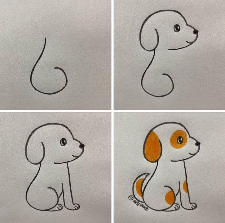 Desenho Passo a Passo para Desenhar um Cachorrinho Fofo