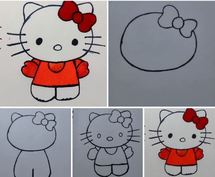 Desenho para Desenhar Passo a Passo de Hello Kitty