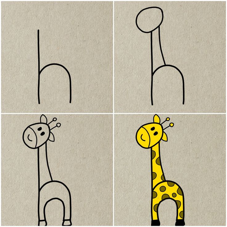 Desenho para Desenhar Passo a Passo: Girafa em etapas simples