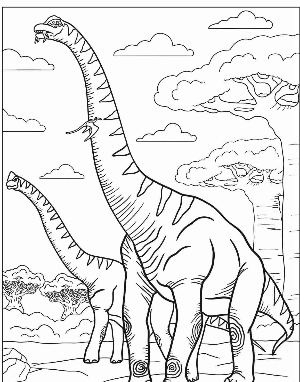 Desenho de Dinossauro Brachiosauro para imprimir e colorir