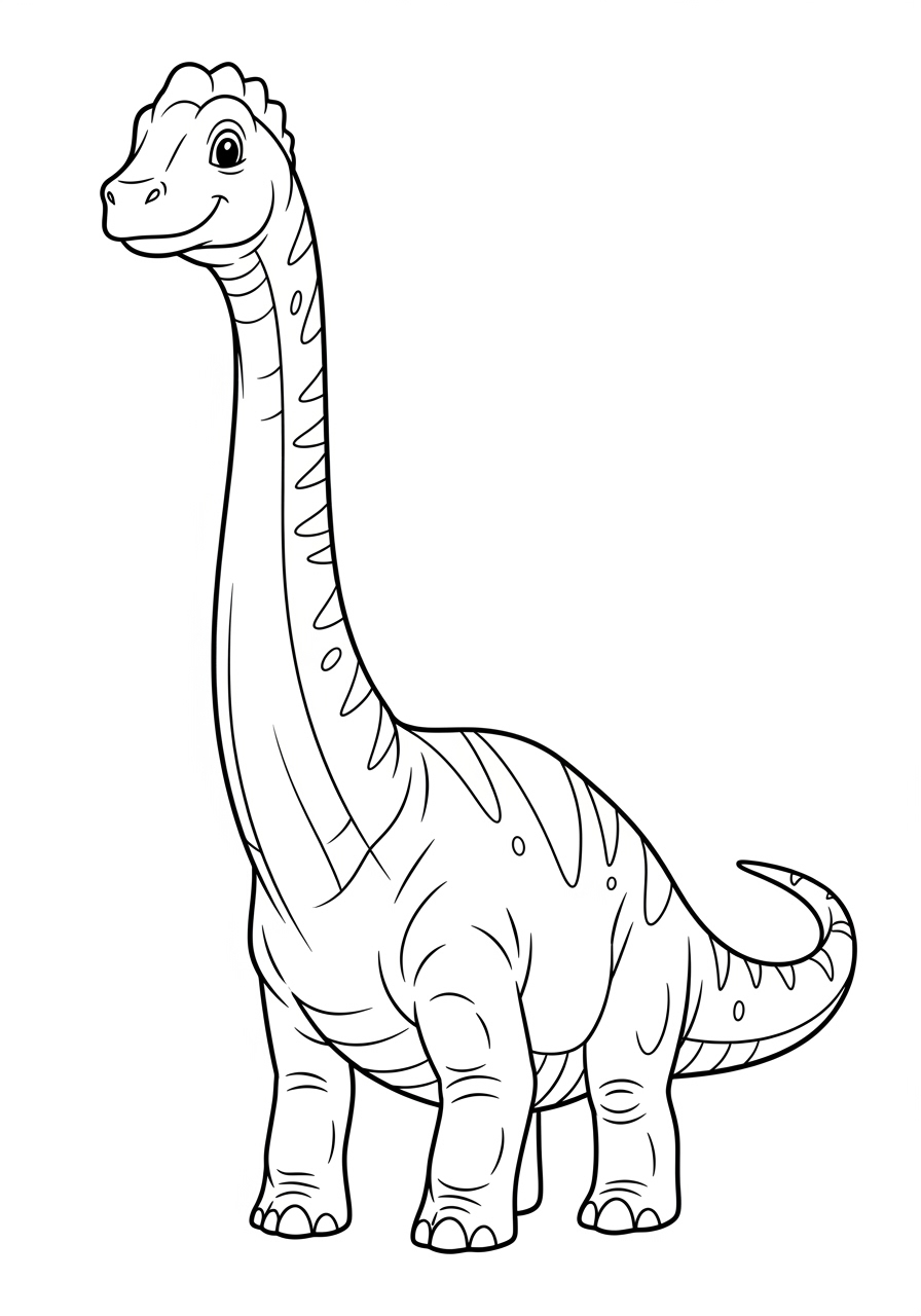 Desenho de Dinossauro braquiossauro para imprimir e colorir