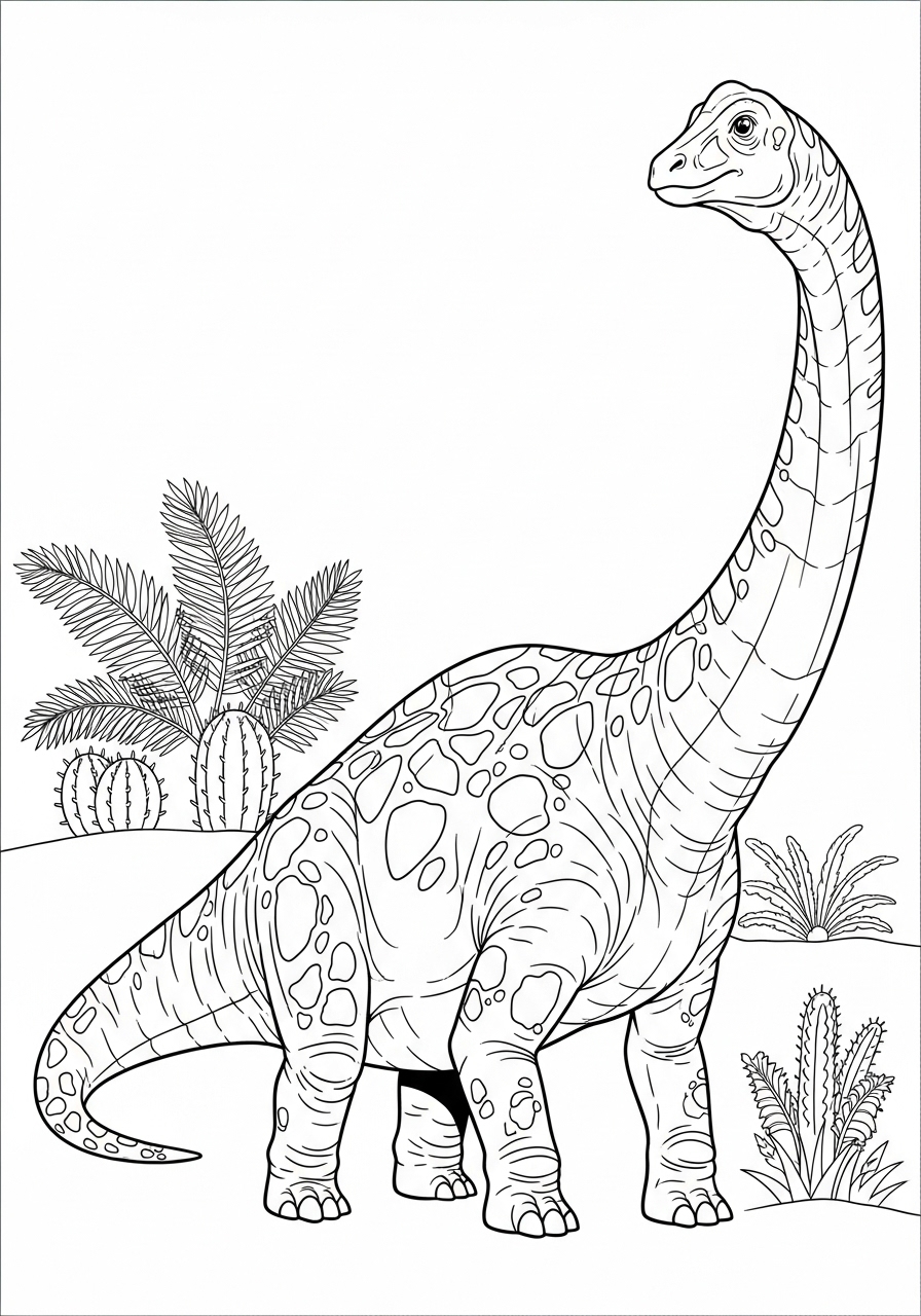 Desenho do Dinossauro Brachiosauro para imprimir e colorir
