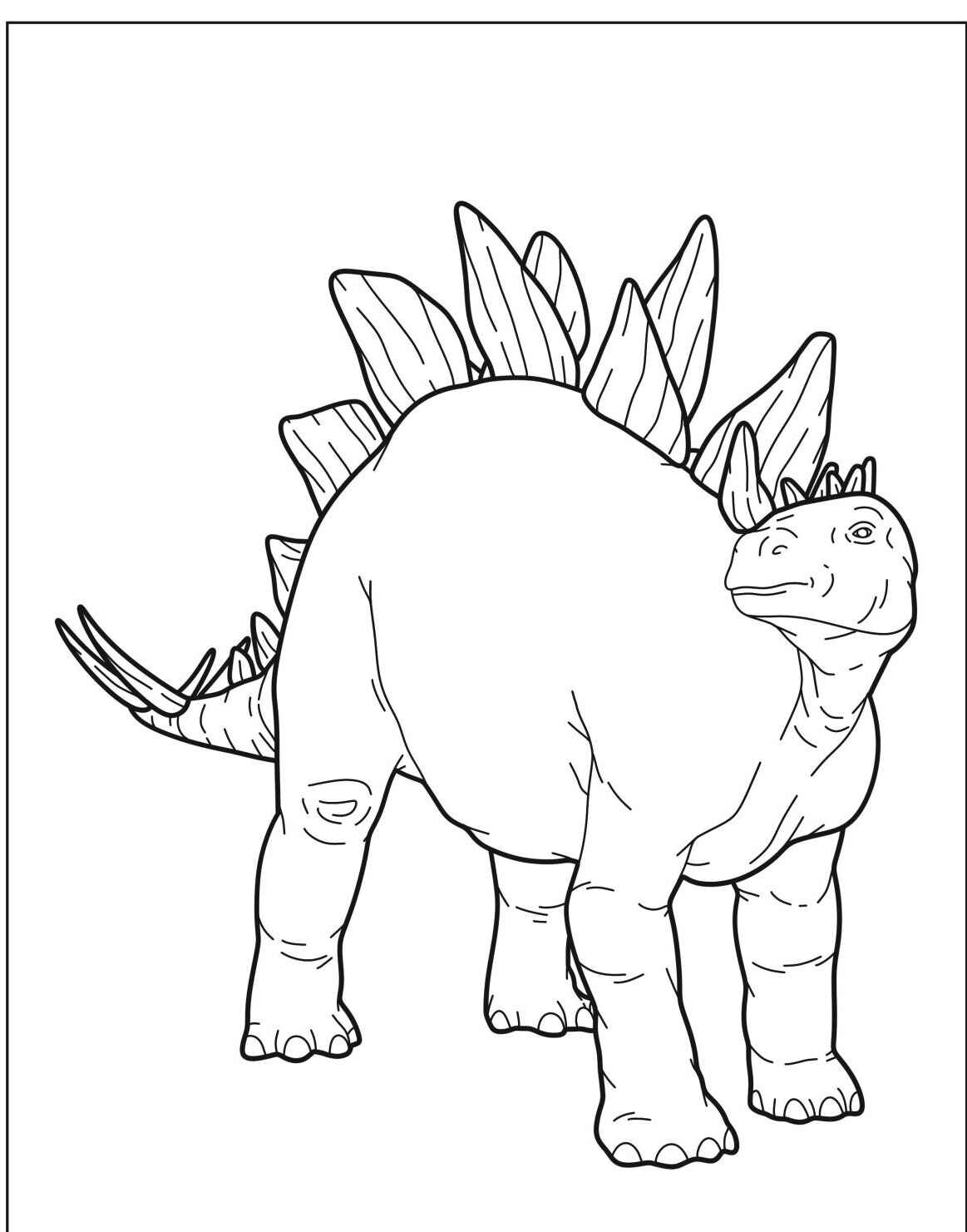 Desenho do Dinossauro Estegossauro para imprimir e colorir