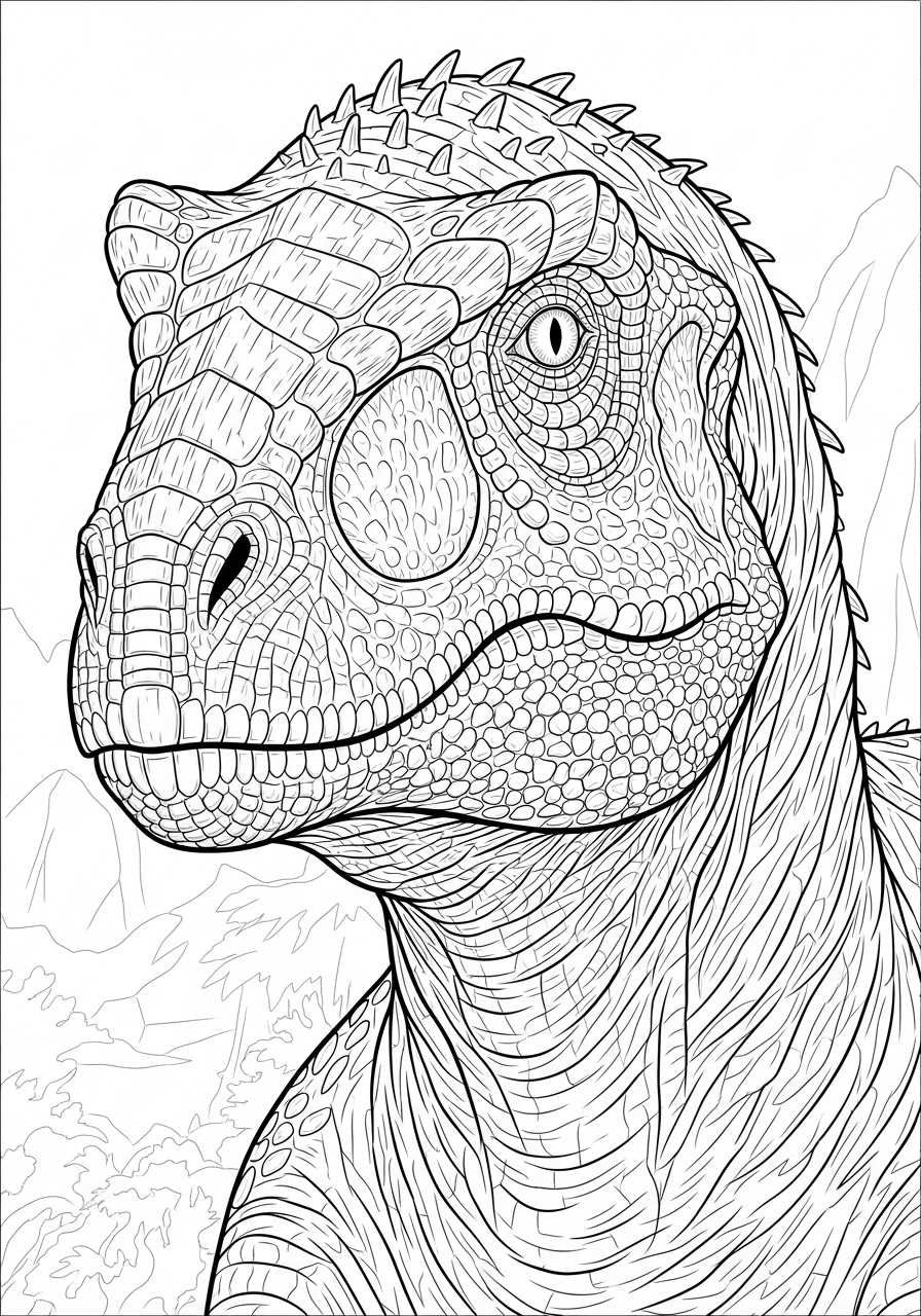 Desenho de Dinossauro velociraptor para imprimir e colorir