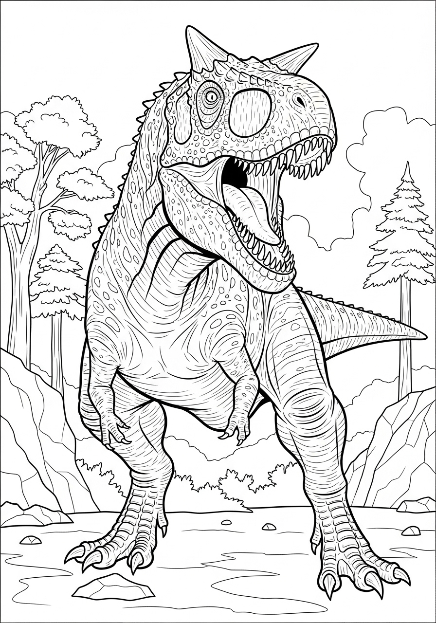 Desenho do Dinossauro T-Rex para imprimir e colorir